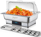 Electric Chafing Dish, 9QT Buffet Servers and Warmers, 3 Size Food Pans Stainless Steel Chaffing Dishes with