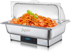Electric Chafing Dish, 9QT Buffet Servers and Warmers, Stainless Steel Chaffing Dishes with Temperature Control