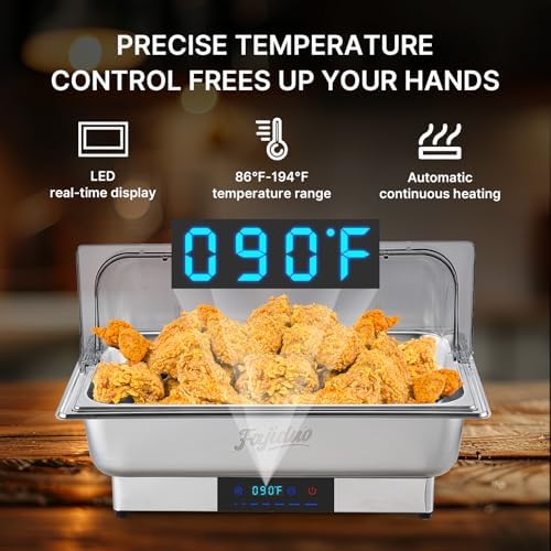 Electric Chafing Dish, 9QT Buffet Servers and Warmers, Stainless Steel Chaffing Dishes with Temperature Control, alternate