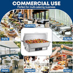 Electric Chafing Dish Buffet Server Set, Stainless Steel Full Size & Half-Size &Three-Section Food Pan with Temp, alternate