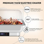 Electric Chafing Dish Buffet Server Set, Stainless Steel Full Size & Half-Size &Three-Section Food Pan with Temp, alternate