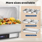 Electric Chafing Dish Buffet Server Set, Stainless Steel Full Size & Half-Size &Three-Section Food Pan with Temp, alternate