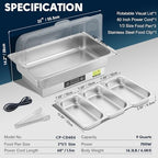 Electric Chafing Dish Buffet Server with Button Panel Control, alternate view 2
