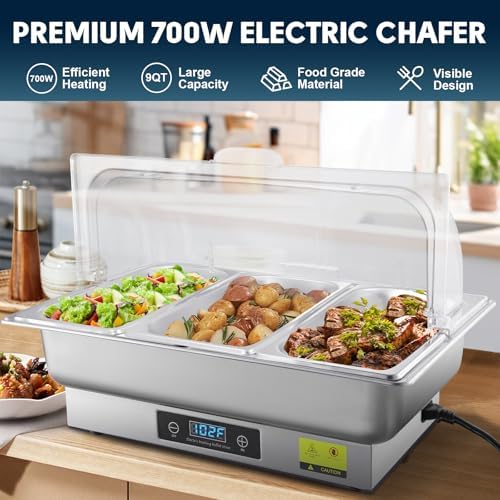 Electric Chafing Dish Buffet Server with Button Panel Control, alternate view 3