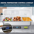 Electric Chafing Dish Buffet Server with Button Panel Control, alternate view 4