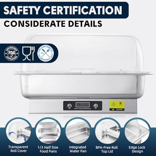 Electric Chafing Dish Buffet Server with Button Panel Control, alternate view 5