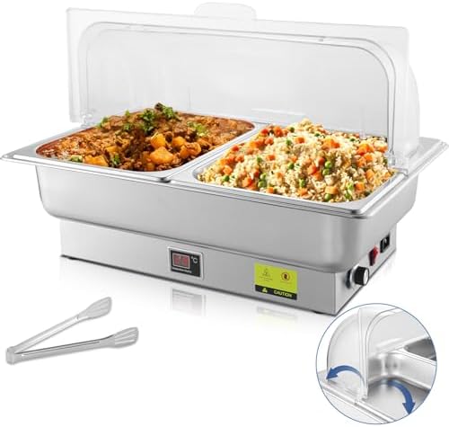 Electric Chafing Dish Buffet Server with Knob Temperature Control