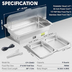 Electric Chafing Dish Buffet Server with Knob Temperature Control, alternate view 2