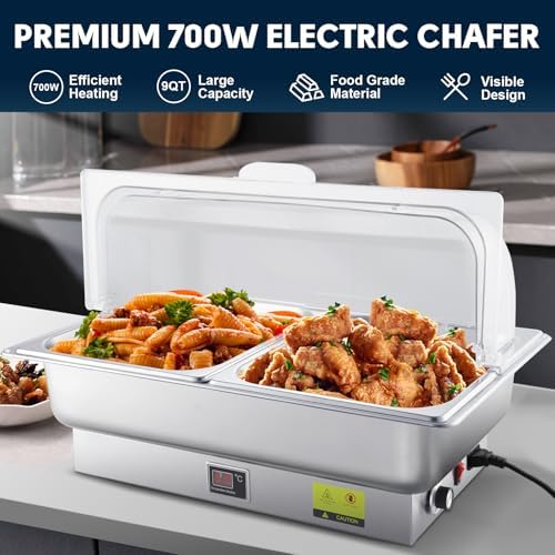 Electric Chafing Dish Buffet Server with Knob Temperature Control, alternate view 3