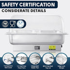 Electric Chafing Dish Buffet Server with Knob Temperature Control, alternate view 5