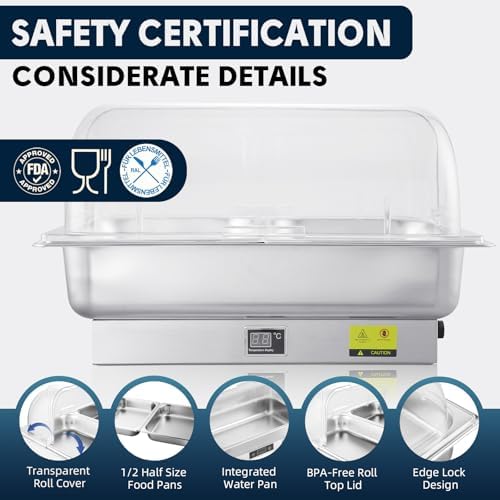 Electric Chafing Dish Buffet Server with Knob Temperature Control, alternate view 5