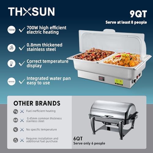 Electric Chafing Dish Buffet Server with Knob Temperature Control, alternate view 7