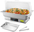 Electric Chafing Dish Buffet Server with Touch Control, 9QT Full Size Food Pan, Stainless Steel Roll Top Food