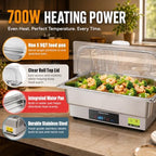 Electric Chafing Dish Buffet Server with Touch Control, 9QT Full Size Food Pan, Stainless Steel Roll Top Food, alternate view