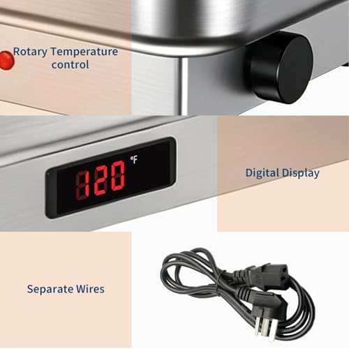 Electric Chafing Dish Buffet Set, 9 qt Roll Top Food Warmer with Transparent PC Lid, with 1 Full-Size Pan & 2, alternate view