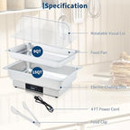 Electric Chafing Dish Buffet Set, 9 QT Stainless Steel Food Warmer with Temperature Control and Transparent Roll, alternate
