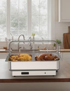 Electric Chafing Dishes Buffet Set in Silver, alternate view 6