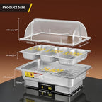 Electric Chafing Dishes for Buffet 9.5QT 1/3 Size Chafing Dish, alternate view 2