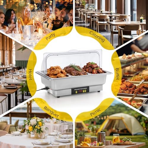 Electric Chafing Dishes for Buffet 9.5QT 1/3 Size Chafing Dish, alternate view 6