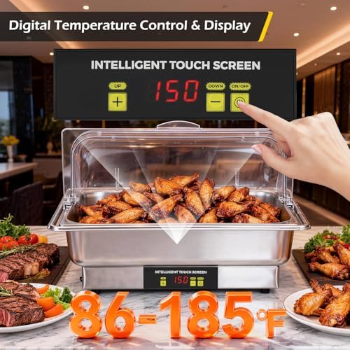 Electric Chafing Dishes for Buffet, 9.5QT Full Size & Half Size, alternate view 3