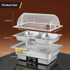 Electric Chafing Dishes for Buffet 9.5QT Half Size Chafing Dish, alternate view 2