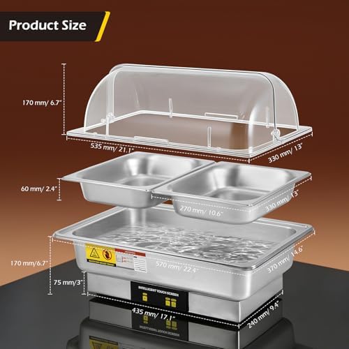Electric Chafing Dishes for Buffet 9.5QT Half Size Chafing Dish, alternate view 2