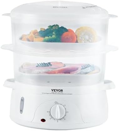 Electric Food Steamer, 7.4Qt Electric Vegetable Steamer with 2-Tier Stackable Trays, Food-Grade Food Steamer for
