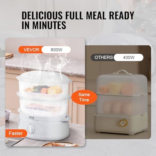Electric Food Steamer, 7.4Qt Electric Vegetable Steamer with 2-Tier Stackable Trays, Food-Grade Food Steamer for, alternate