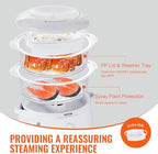 Electric Food Steamer, 7.4Qt Electric Vegetable Steamer with 2-Tier Stackable Trays, Food-Grade Food Steamer for, alternate