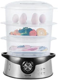 Electric Food Steamer, 9.5Qt Electric Vegetable Steamer with 3-Tier Stackable Trays, Food-Grade Food Steamer for