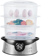 Electric Food Steamer, 9.5Qt Electric Vegetable Steamer with 3-Tier Stackable Trays, Food-Grade Food Steamer for