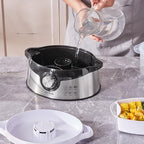 Electric Food Steamer, 9.5Qt Electric Vegetable Steamer with 3-Tier Stackable Trays, Food-Grade Food Steamer for, alternate