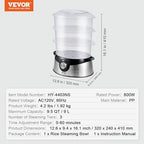 Electric Food Steamer, 9.5Qt Electric Vegetable Steamer with 3-Tier Stackable Trays, Food-Grade Food Steamer for, alternate