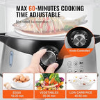 Electric Food Steamer, 9.5Qt Electric Vegetable Steamer with 3-Tier Stackable Trays, Food-Grade Food Steamer for, alternate