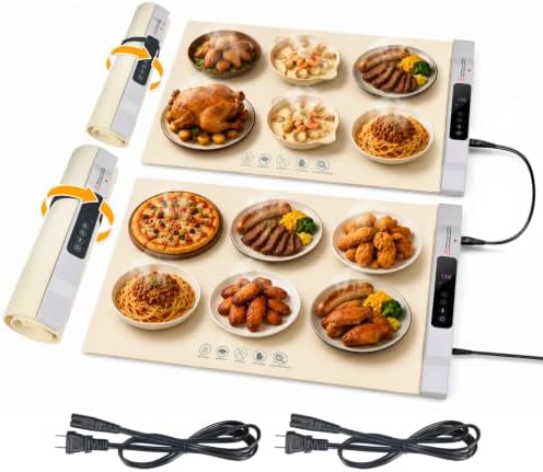 Electric Food Warming Mat, 2 Pack Warming Mat for Food, 34"x25" Large in Large