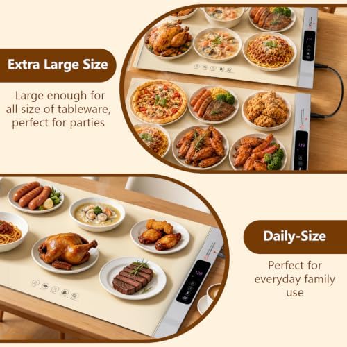 Electric Food Warming Mat, 2 Pack Warming Mat for Food, 34"x25" Large in Large, alternate view 3