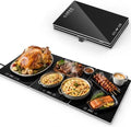 Electric Food Warming Tray, 3 Independent Tempered Glass, 33"x16"