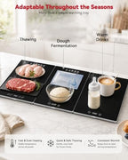 Electric Food Warming Tray, 3 Independent Tempered Glass, 33"x16", alternate view 5