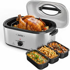 Electric Roaster Oven 26QT with 3 Buffet Server for 28lb Big Turkey
