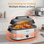 Electric Roaster Oven 26QT with 3 Buffet Server for 28lb Big Turkey, alternate view 3