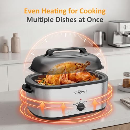 Electric Roaster Oven 26QT with 3 Buffet Server for 28lb Big Turkey, alternate view 3
