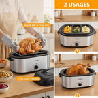 Electric Roaster Oven 26QT with 3 Buffet Server for 28lb Big Turkey, alternate view 6
