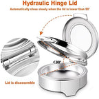Electric Round Chafing Dish Buffet Set 6 Quart Temp. Adjustable Chaffing Servers with Glass Lid Chafers Buffet, alternate
