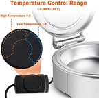 Electric Round Chafing Dish Buffet Set 6 Quart Temp. Adjustable Chaffing Servers with Glass Lid Chafers Buffet, alternate