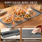 Electric Warming Mat for Food, 580W Fast Heating, 6 Temp, 212°F in Gray, alternate view 6