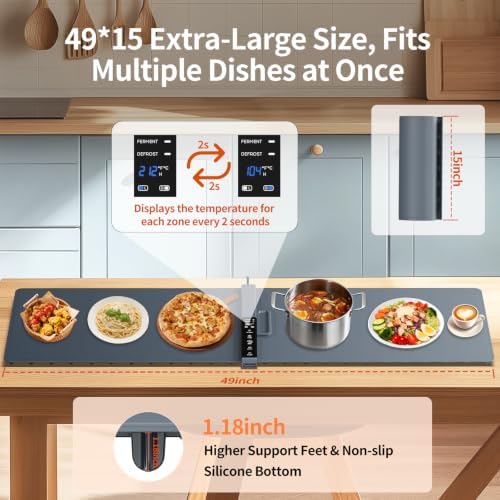 Electric Warming Mat for Food Extra Large Heating Warmer Mat Tray, alternate view 2