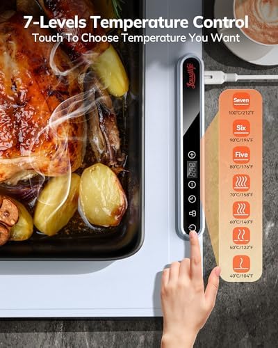 Electric Warming Mat for Food, Roll-Up Silicone Heating Pad with 7 Adjustable Tempmaster Levels, Foldable, alternate view 2