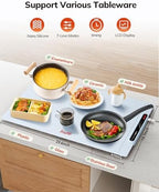Electric Warming Mat for Food, Roll-Up Silicone Heating Pad with 7 Adjustable Tempmaster Levels, Foldable, alternate view 4