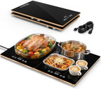 Electric Warming Tray - 2-Panel Food Warmers for Parties Buffet Black