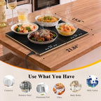 Electric Warming Tray - 2-Panel Food Warmers for Parties Buffet Black, alternate view 2